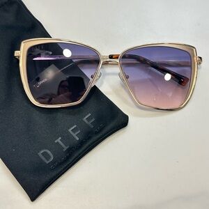 DIFF Eyewear Gracie Gold Square Sunglasses – Gradient Lens